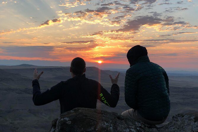 Gareja Sunrise Hike Tour from Tbilisi and Rainbow Hills Trail - The drive out of Tbilisi: Giant Bicycle monument meet-up and semi-desert roads