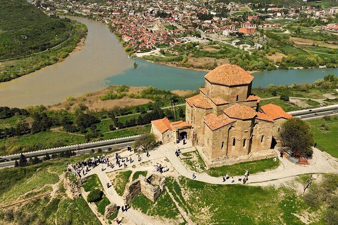 Jvari monastery & Mtskheta - Half day group tour from Tbilisi - First Stop: Jvari Church Views Over the Mtkvari and Aragvi Rivers