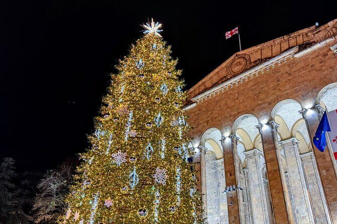 New Year in Tbilisi: Christmas Market and Hidden Gems Tour - Rustaveli Avenue: the big tree, Tovlis Papa, and the light show