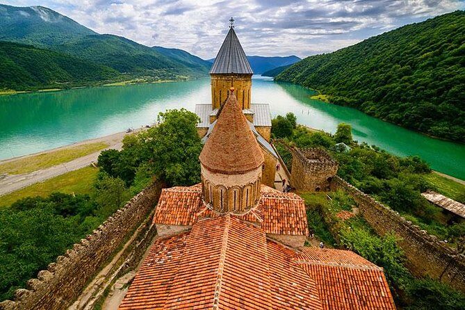 One day trip to highest mountains Kazbegi from Tbilisi - Ananuri Fortified Castle Ensemble: medieval stone and river views